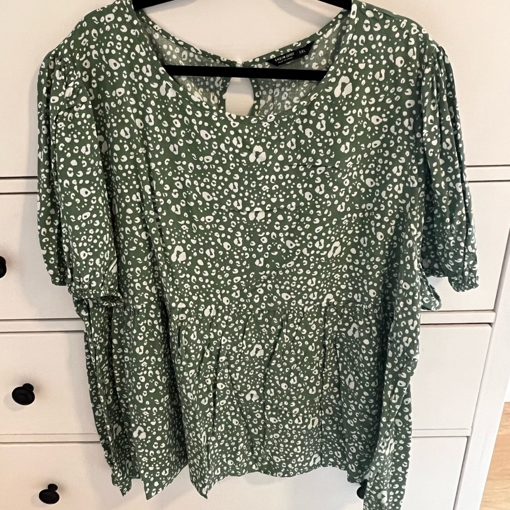 SHEIN leopard babydoll top